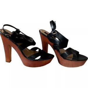 DBDK Black Platform Sandals Heels, sz 10